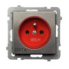 SONATA Gniazdo pojedyncze z uziemieniem DATA stal inox GP-1RMZD/m/37 OSPEL