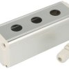 Obudowa przycisku; BXM-A-3/16; srebrny; aluminium; plastik; IP40; potrójna; 45x98,5mm; panelowe 16mm; Onpow; RoHS