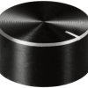 TRU COMPONENTS TC-11613832 Pokrętło z nakładką ze znacznikiem czarny (Ø x W) 20 mm x 10 mm aluminium, plastik 1 szt.
