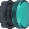 Signal light, illuminable, waistband round, green, front ring black, mounting Ø 22 mm, ZB5AV033