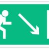 ZNAK - AC013 Wyjście ewakuacyjne w prawo w dół 20 x 10 cm FS - Folia samoprzylepna foto.