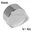 Magnes neodymowy okrągły 6x4mm