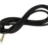 Kabel; zasilający; H05VV-F S-22; wtyk sieciowy CEE 7/7 kątowy; przewody; 3m; czarny; 3 żyły; 1,50mm2; Patelec; PVC; okrągły; lin