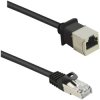 Renkforce RF-4394124 RJ45 Patch Cable CAT 5e F/UTP 0.5m Black Extension 1 pc.