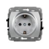 TREND Gniazdo pojedyncze z uziemieniem schuko (przesłony torów prądowych) srebrny metalik 7GP-1sp KARLIK