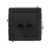 DECO Wyłącznik pojedynczy ze schodowym (wspólne zasilanie) w stylu amerykańskim czarny mat 12DWPUS-10.1 KARLIK