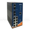 IPS-3082GC-AT, Switch przemysłowy zarządzalny, DIN, 8x 10/100 RJ-45 PoE+ + 2 sloty SFP z DDM / RJ-45, O/Open-Ring <10ms