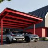 Carport/Wiata FUSION-MS (CPR2 PRO) – dla 2 aut, z PV do 1998x1134 w srebrnej ramie, moc do 8,1 kWp