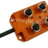 ASB 4/LED 5-4-328/20 M Rozdzielacz 4 porty M12 (5/4 stykowe - 1 sygnał na złącze), sygnalizacja LED, przewód w izolacji PUR, dłu