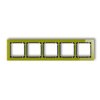 DECO Ramka 5 pięciokrotna uniwersalna - efekt szkła (ramka zielona: spód czarny) zielony 2-12-DRS-5 KARLIK