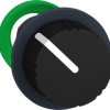 Rotary switch, 2 positions, unlit, groping, waistband round, black, front ring dark gray, 2 x 90°, mounting Ø 30.5 mm, ZB5FD49