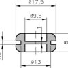 Grommet, cable Ø 9.5 mm, PCR, black, 02570003010