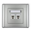 Gniazdo telefoniczne podwójne 2xRJ11, 4-stykowe, beznarzędziowe