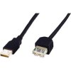 Digitus AK-300202-030-S USB cable USB 2.0 USB-A plug, USB-A socket 3.00 m Black