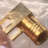SMB print flush-type connector 90° for RG174/U