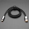 Black Woven USB A to USB C Cable with 66W Watt Display - 1 meter