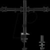 650152 Monitor mount, 2 displays, table mounting