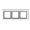 DECO Ramka 3 potrójna uniwersalna - efekt szkła (ramka: biała: spód: czarny) biały 0-12-DRS-3 KARLIK