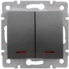 LOGI Łącznik zwierny podwójny LED śrubowy 10AX 250V grafit 021023141 25248