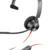 HP Poly Blackwire C3310-M Słuchawki nauszne przewód Mono czarny redukcja szumów mikrofonu, Wyciszanie hałasów zestaw słu