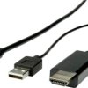 Roline USB-C / HDMI adapter Złącze męskie USB-C®, Wtyczka HDMI-A 1.00 m czarny 11.04.5955 Kabel wyświetlacza USB-C®