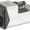 IEC plug C14, 50 to 60 Hz, 1 A, 250 VAC, 10 mH, faston plug 6.3 mm, 4301.8050