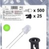 Quadrios 25O209 Akcesoria LED zielony okrągły 3 mm 2500 mcd 20 mA 3.0 V