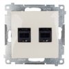Simon 54 Gniazdo Komputerowe Podwójne 2Xrj45 Kat.6 Z Przesłoną Kremowe D62.01/41