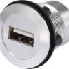 TRU COMPONENTS USB-02 Gniazdo USB 2.0 do zabudowy złącze żeńskie do wbudowania Złącze żeńskie USB typu A na Złącze żeńsk