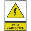 TZO 74X105S Znak ostrzegawczy, naklejka P.NAP. „POD NAPĘCIEM” (10 SZT./PCS) E04TZ-01011120800