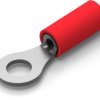 Insulated ring cable lug, 0.3-1.42 mm², AWG 22, 4.17 mm, M4, red, 8-31890-1