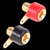 Gniazdo bananowe 4mm, 19A 60V; komplet czerwone+czarne złocone