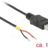 85664 USB 2.0 Cable, A male to 2 x open cable