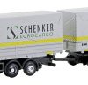 Minis by Lemke LC4633 N Model ciężarówki MAN F90 3-osiowa przyczepa wymienna Schenker Cargo