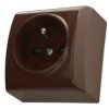 BIS Gniazdo pojedyncze z uziemieniem z przesłonami torów prądowych brązowy GN-1BZP/24 OSPEL