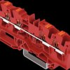 2204-1403 4-wire feed-through terminal, with pusher 4 mm², red