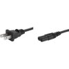 Power cord, North America, plug type A, straight on C7 socket, straight, SPT-2 2 x AWG 18, black, 2 m, 6010.5274