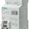 Wyłącznik różnicowoprądowy z członem nadprądowym RCBO, Typ AC, 2-biegunowy, 10A, 230V, na szynę DIN, Siemens, 5SU1