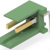Pin header, 2 pole, pitch 3.96 mm, angled, green, 280615-2