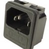 IEC C14 Male Socket - Fused - Latch Mounted