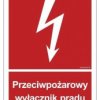 ZNAK - BB012 Przeciwpożarowy wyłącznik prądu 10 x 14,8 cm PN - Płyta 1mm