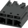 PCB connector, 3 pole, pitch 6.35 mm, angled, black, 1234269