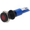 R-TECH 656965 Panel Indicator 8mm Flat 12V Red Black Plated Brass