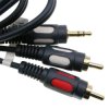 Przyłącze kablowe Jack 3,5mm wtyk / RCA 2x wtyk; długość 20m; łezka