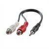 Kabel VALUE 3,5 mm (M) - do zacisku (2x F), czarny, 0,2 m