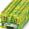Protective conductor terminal, spring balancer connection, 0.2-16 mm², 2 pole, 65 A, 8 kV, yellow/green, 3036136