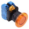 YW1L-A4E20Q4A Amber 24V illuminated 22mm Mushroom Maintained Push Button Switch 2NO IP65 IDEC