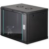 Wall enclosure, 19", 9 U, (H x W x D) 474 x 600 x 450 mm, IP20, sheet steel, black, DN-37105