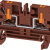 Through terminal block, push-in connection, 2.5 mm², 24 A, 8 kV, brown, 2847310000