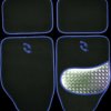 Vehicle - floor mat, aluminium-look pad, blue, set of 4